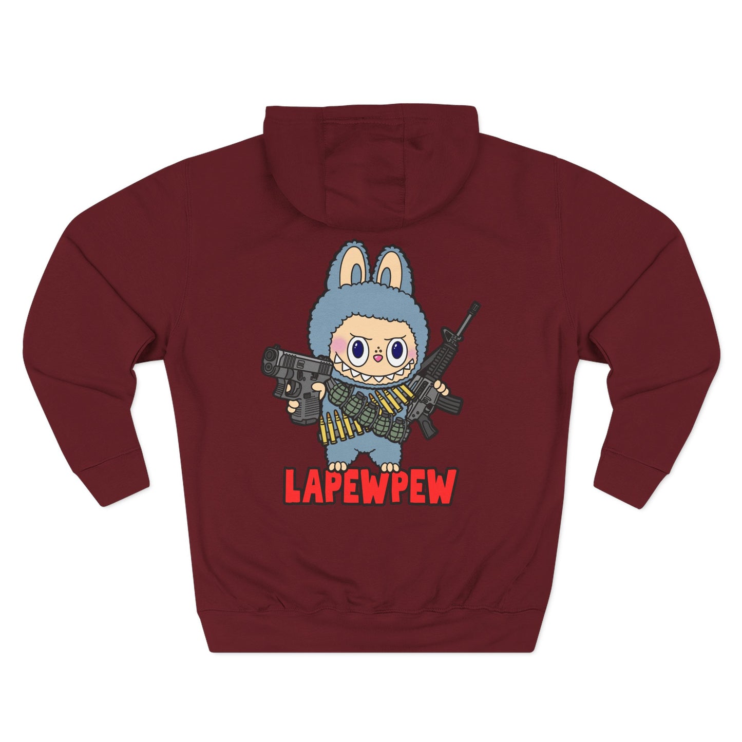 Lapewpew! Three-Panel Fleece Hoodie (Backside Print)