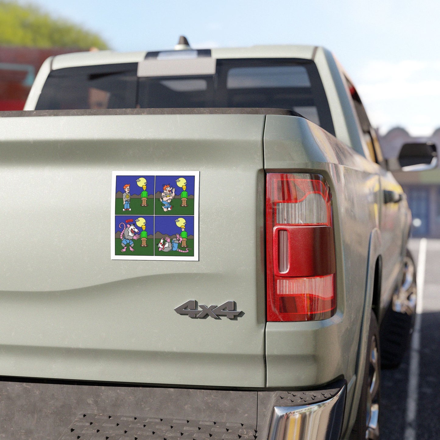 Funny Cartoon Car Magnets - Attack of the Werepossum!