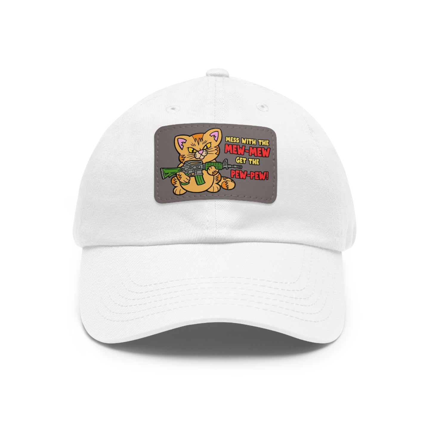 Mew-Mew/Pew-Pew! Dad Hat with Leather Patch (Rectangle)