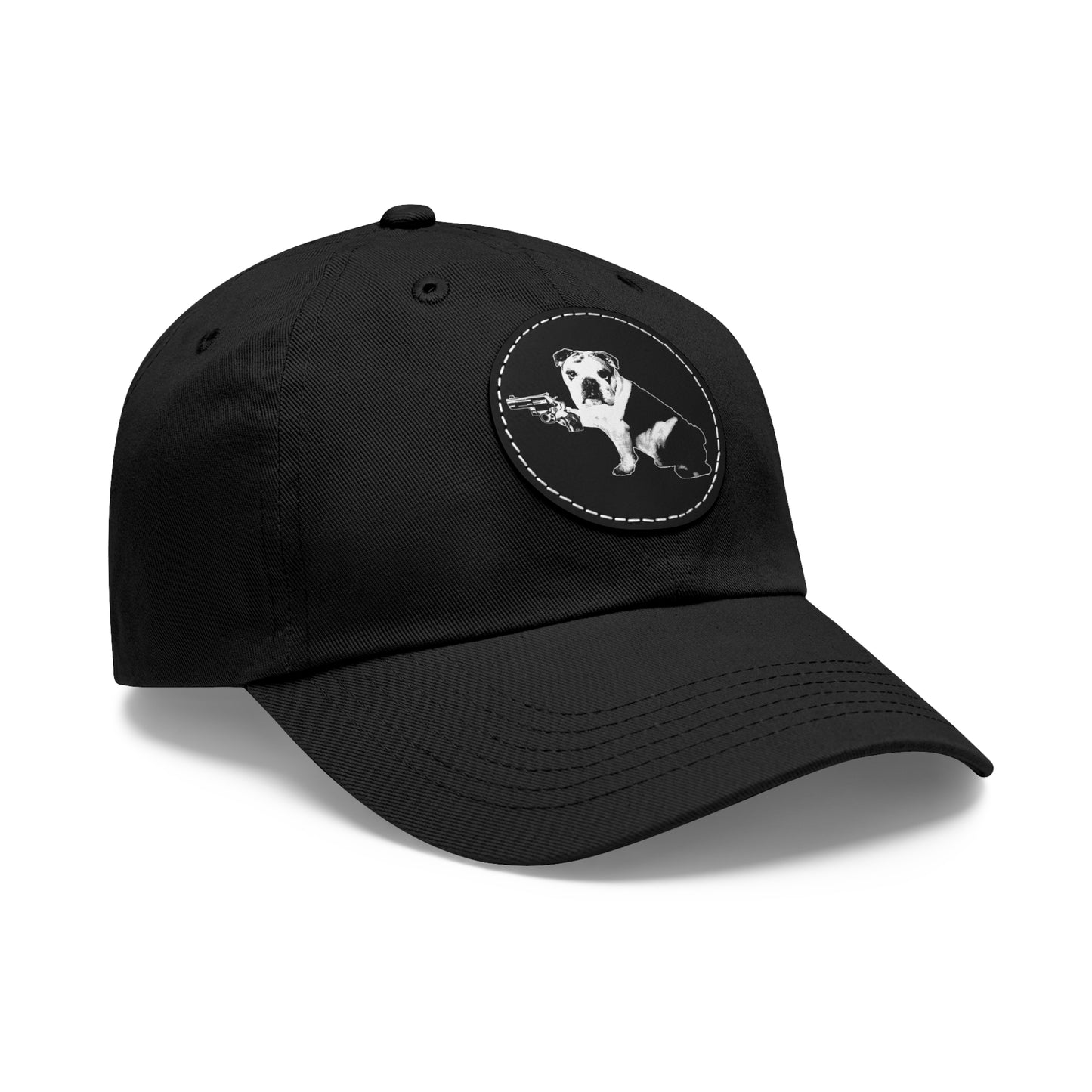 Mavis (Bullpup) Dad Hat with Leather Patch (Round)
