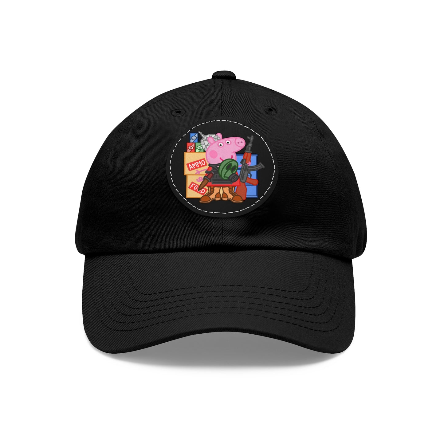 Preppa' Pig! Dad Hat with Leather Patch (Round)