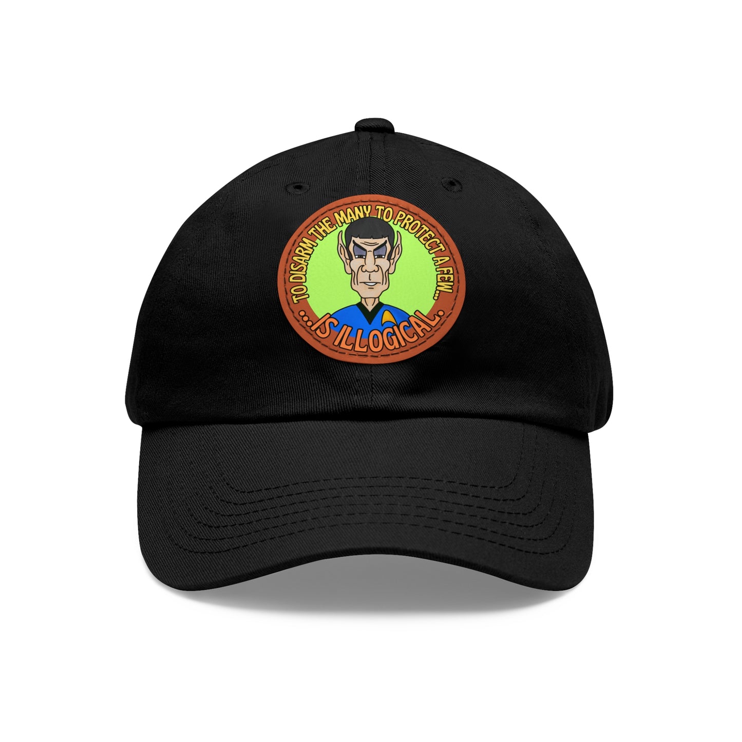 Illogical! Dad Hat with Leather Patch (Round)