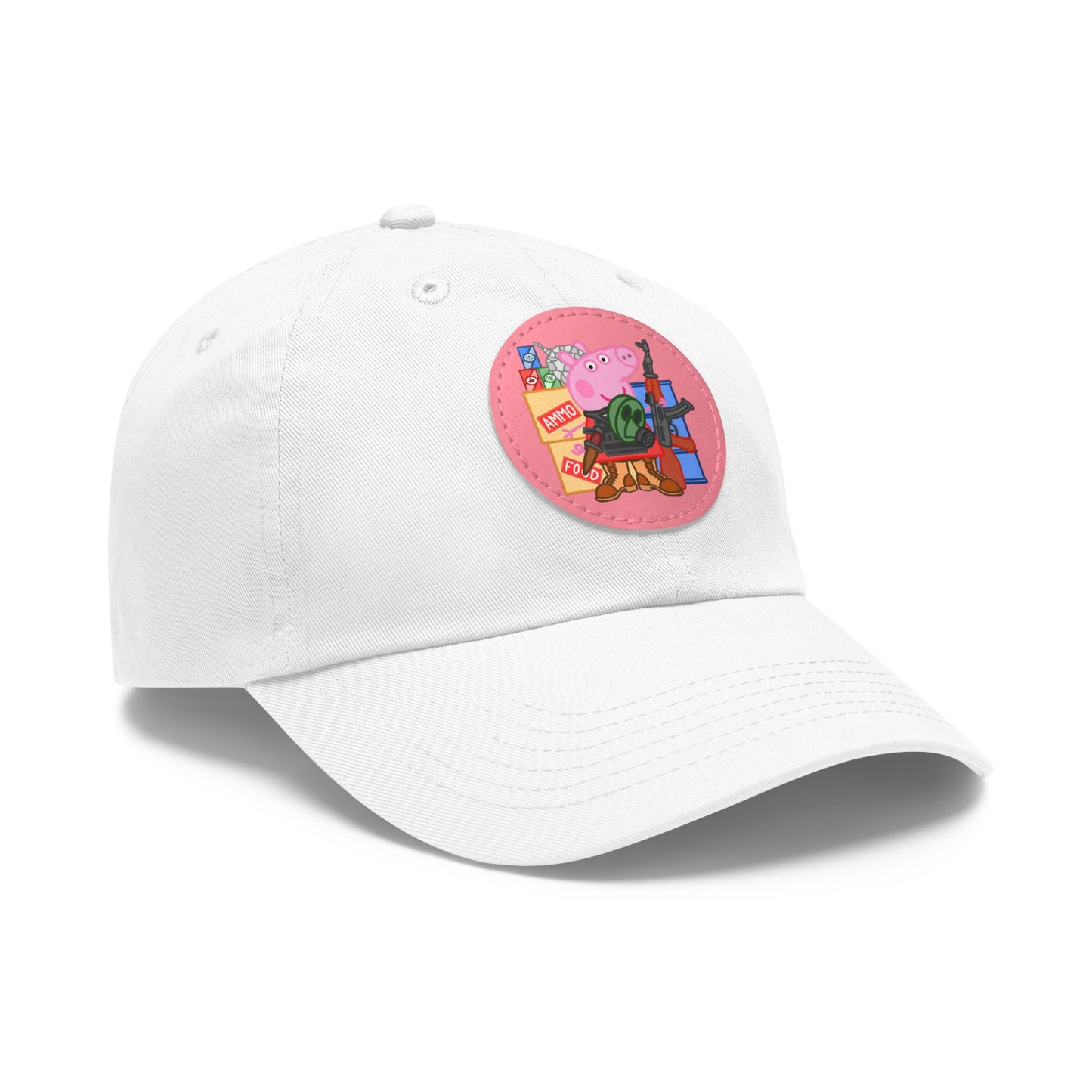 Preppa' Pig! Dad Hat with Leather Patch (Round)