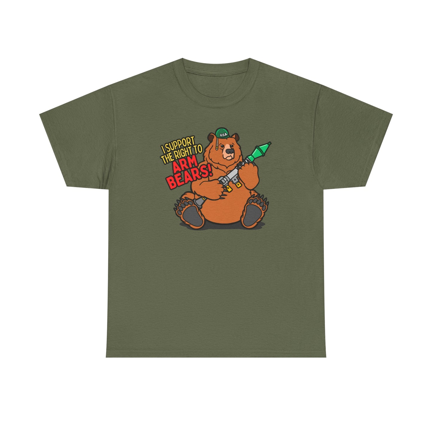 Funny Bear Themed - I Support the Right to Arm Bears!  Unisex Heavy Cotton Tee