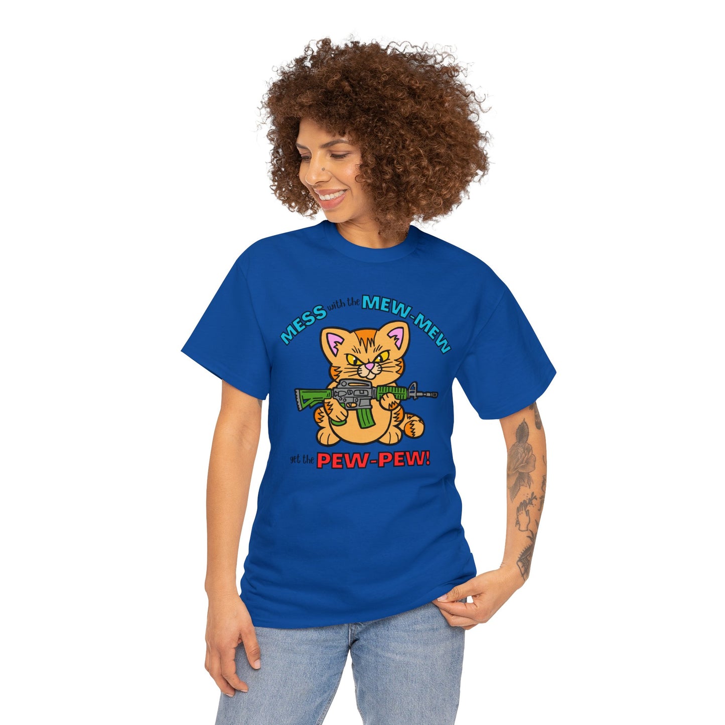 Mess with the Mew-Mew! Unisex Heavy Cotton Tee