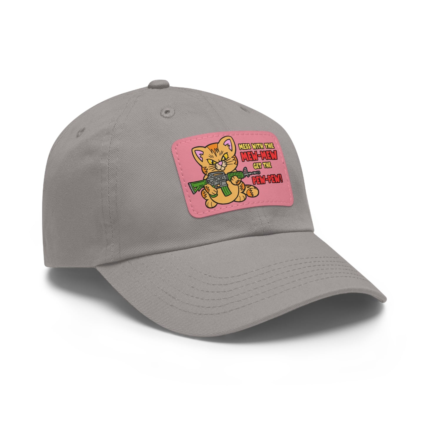 Mew-Mew/Pew-Pew! Dad Hat with Leather Patch (Rectangle)