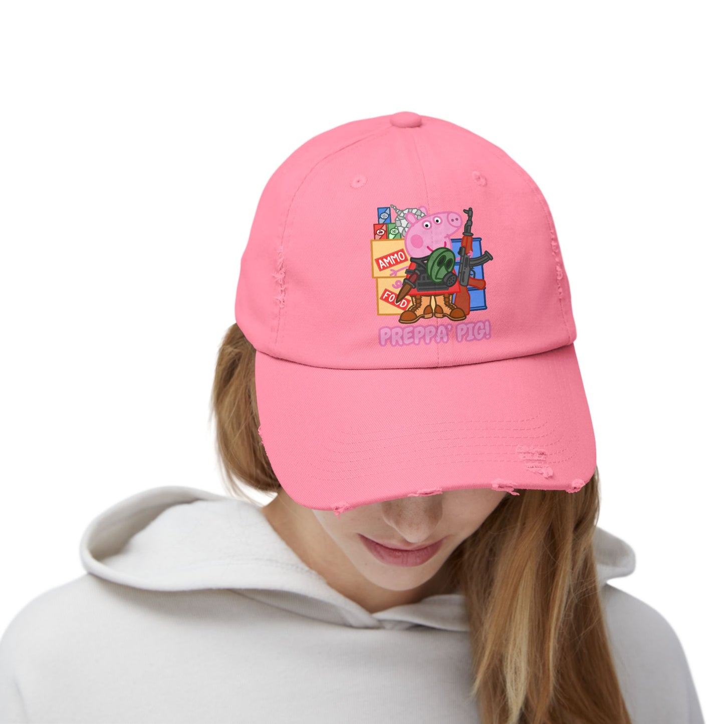Preppa' Pig! Unisex Distressed Cap
