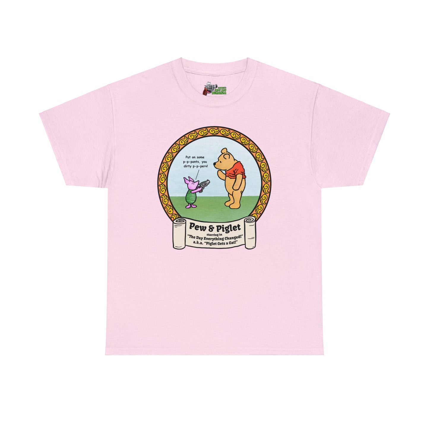 Piglet Gets a Gat! Unisex Heavy Cotton Tee