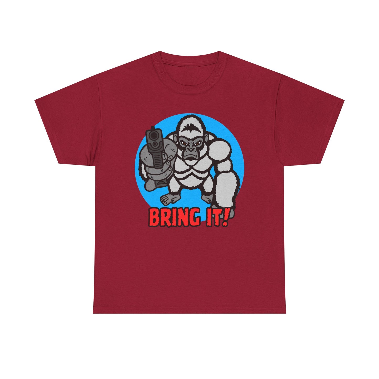 Gorilla with a Glock! Unisex Heavy Cotton Tee (Funny Gorilla)