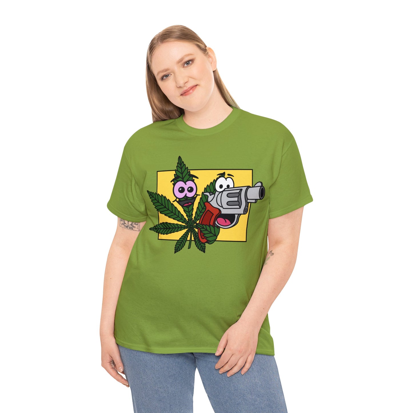 Weed & Guns! (No Text) Unisex Heavy Cotton Tee