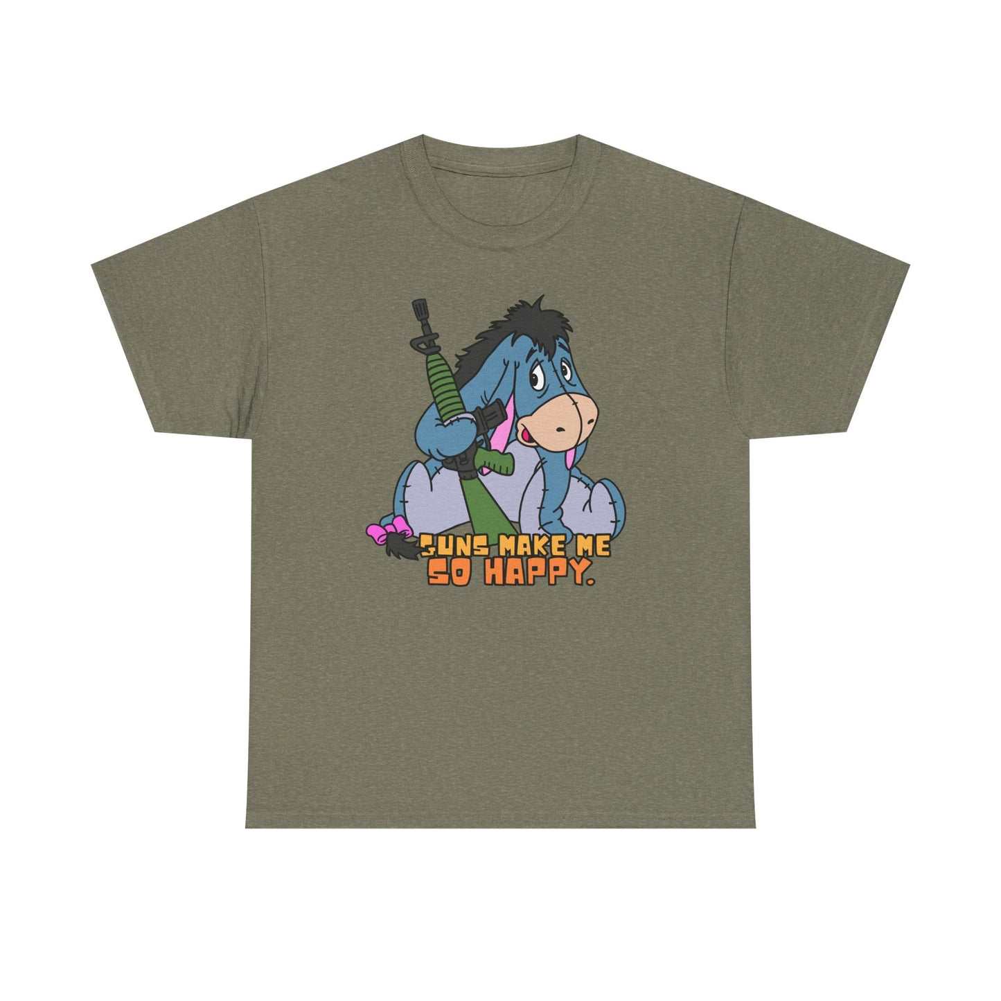 Eeyore Guns Make Me So Happy! Unisex Heavy Cotton Tee