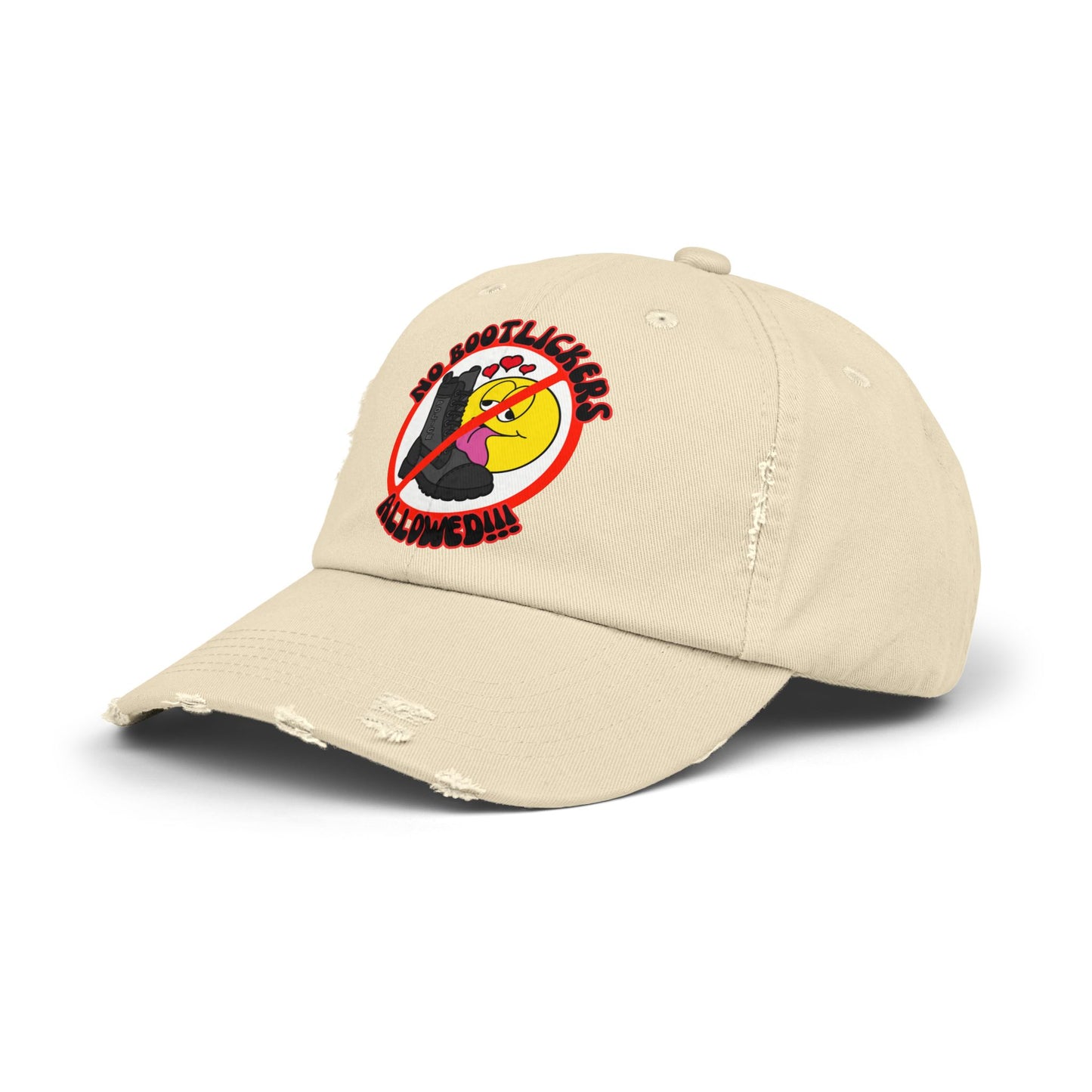 No Bootlickers Allowed! Unisex Distressed Cap