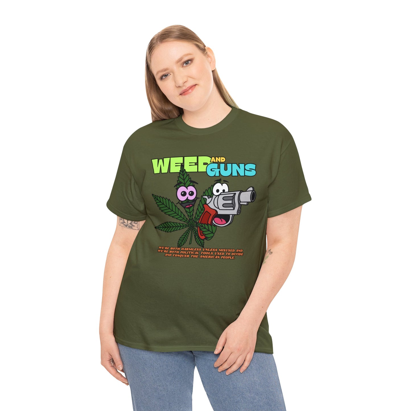Weed & Guns! Unisex Heavy Cotton Tee