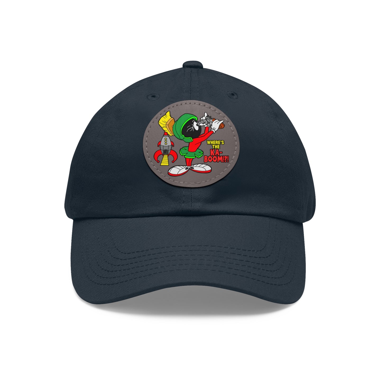 Where's the KA-BOOM!?! Dad Hat with Leather Patch (Round)