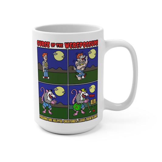 Curse of the Werepossum 15oz Mug - Fun, Quirky Design for Animal Lovers