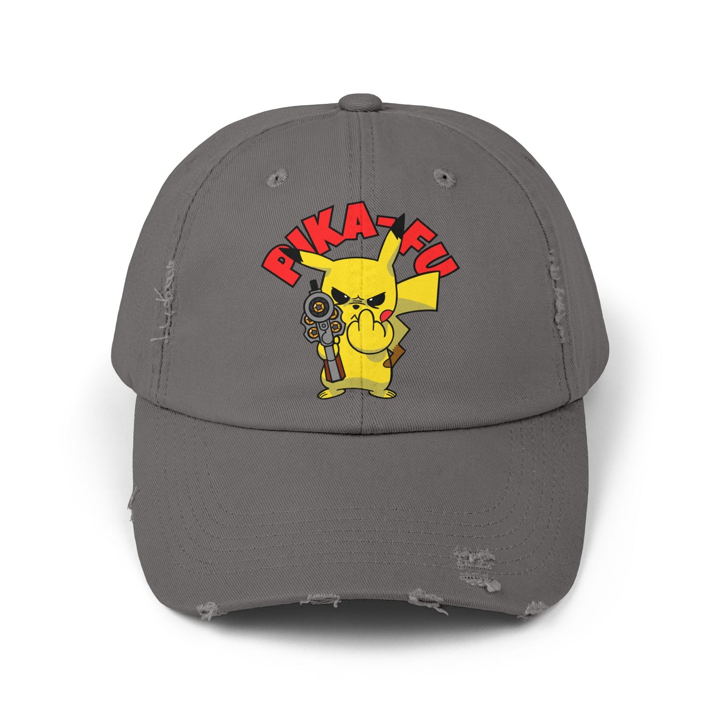 Pika-FU Unisex Distressed Cap