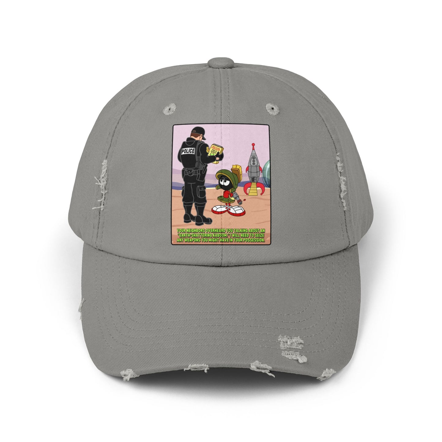 Red Flagged Martian! Unisex Distressed Cap