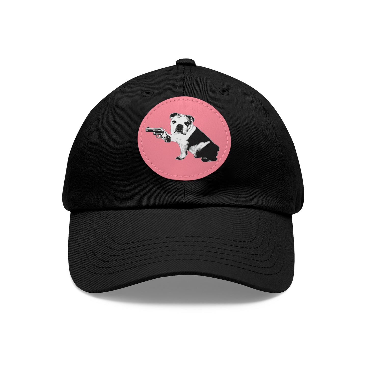 Mavis (Bullpup) Dad Hat with Leather Patch (Round)