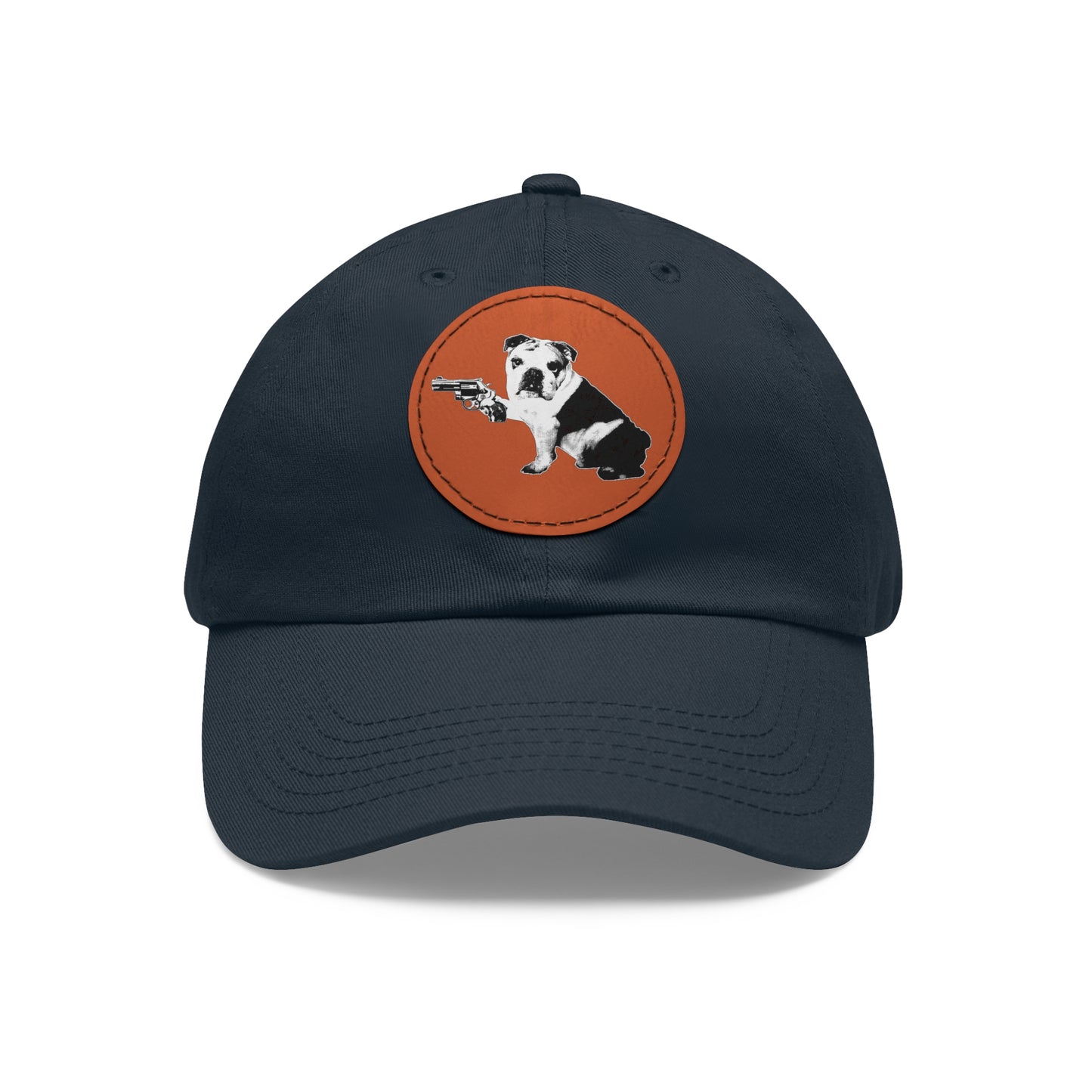 Mavis (Bullpup) Dad Hat with Leather Patch (Round)