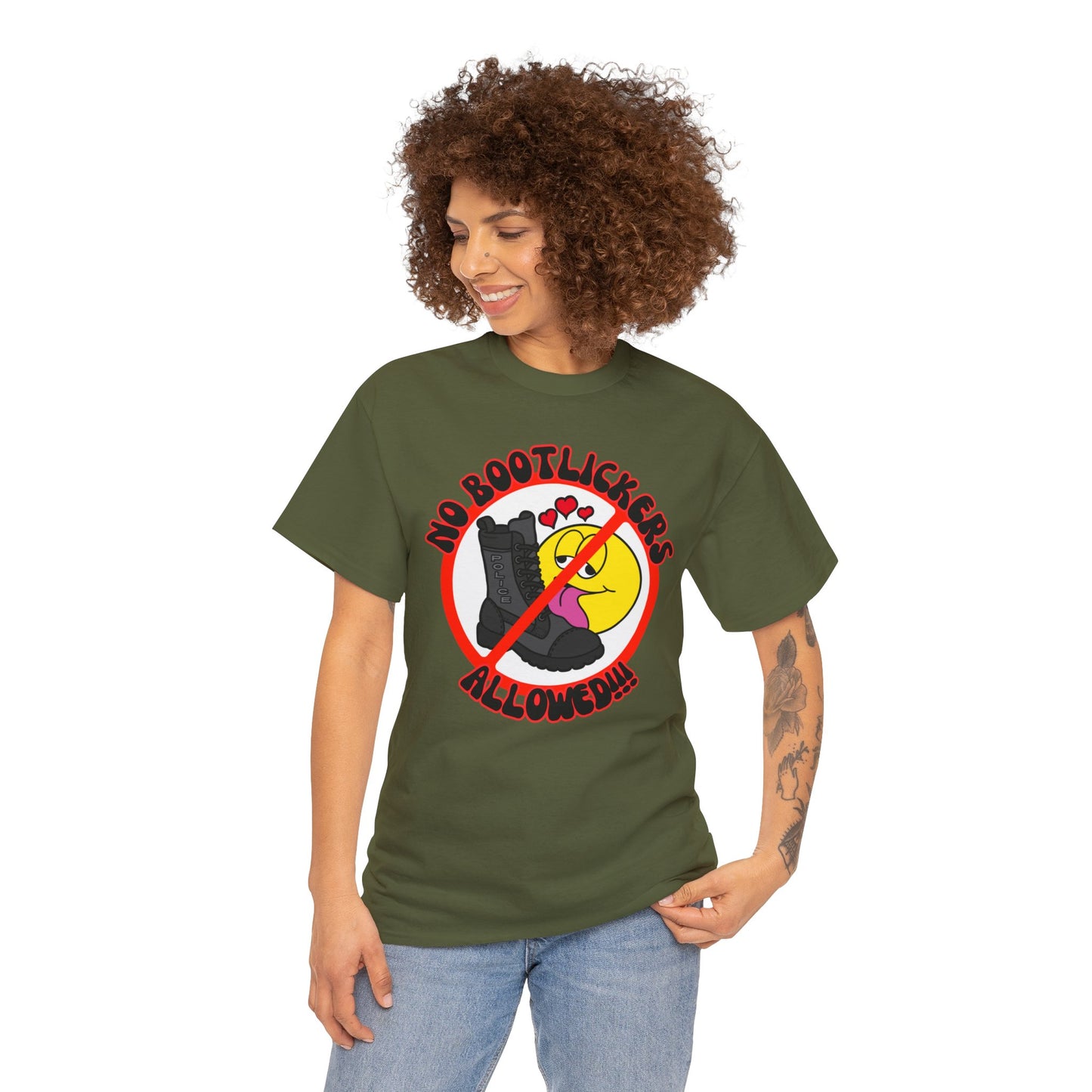 No Bootlickers Allowed! Unisex Heavy Cotton Tee