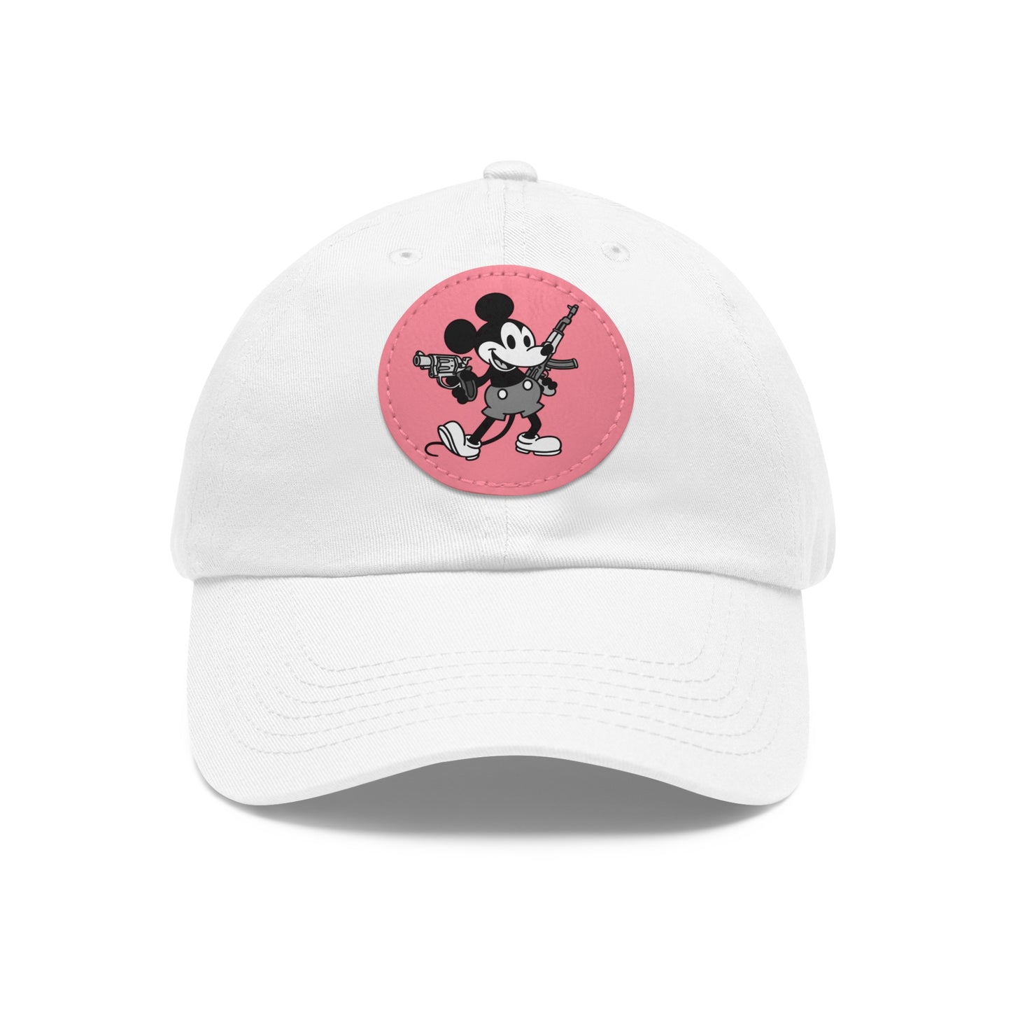 Mouse Guns! Dad Hat with Leather Patch (Round)
