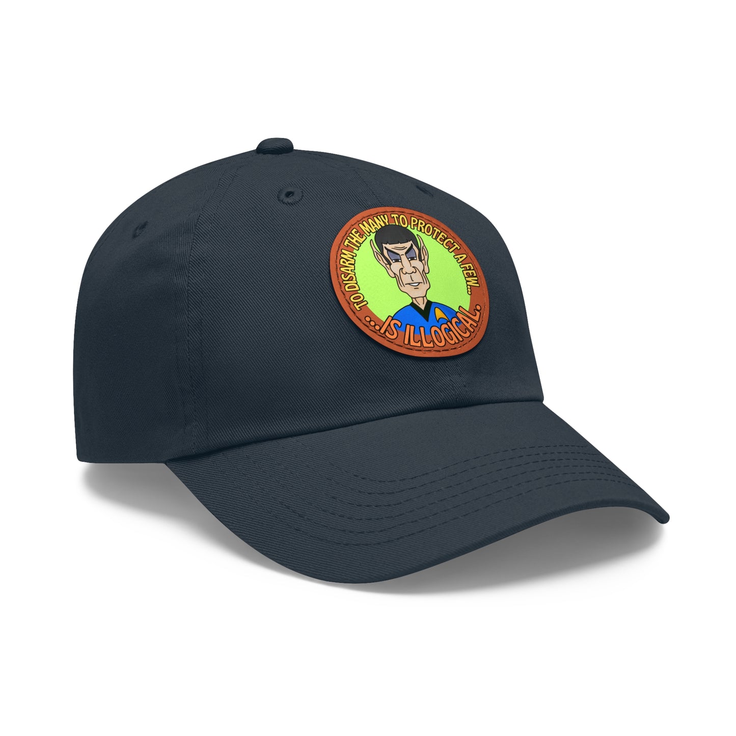 Illogical! Dad Hat with Leather Patch (Round)