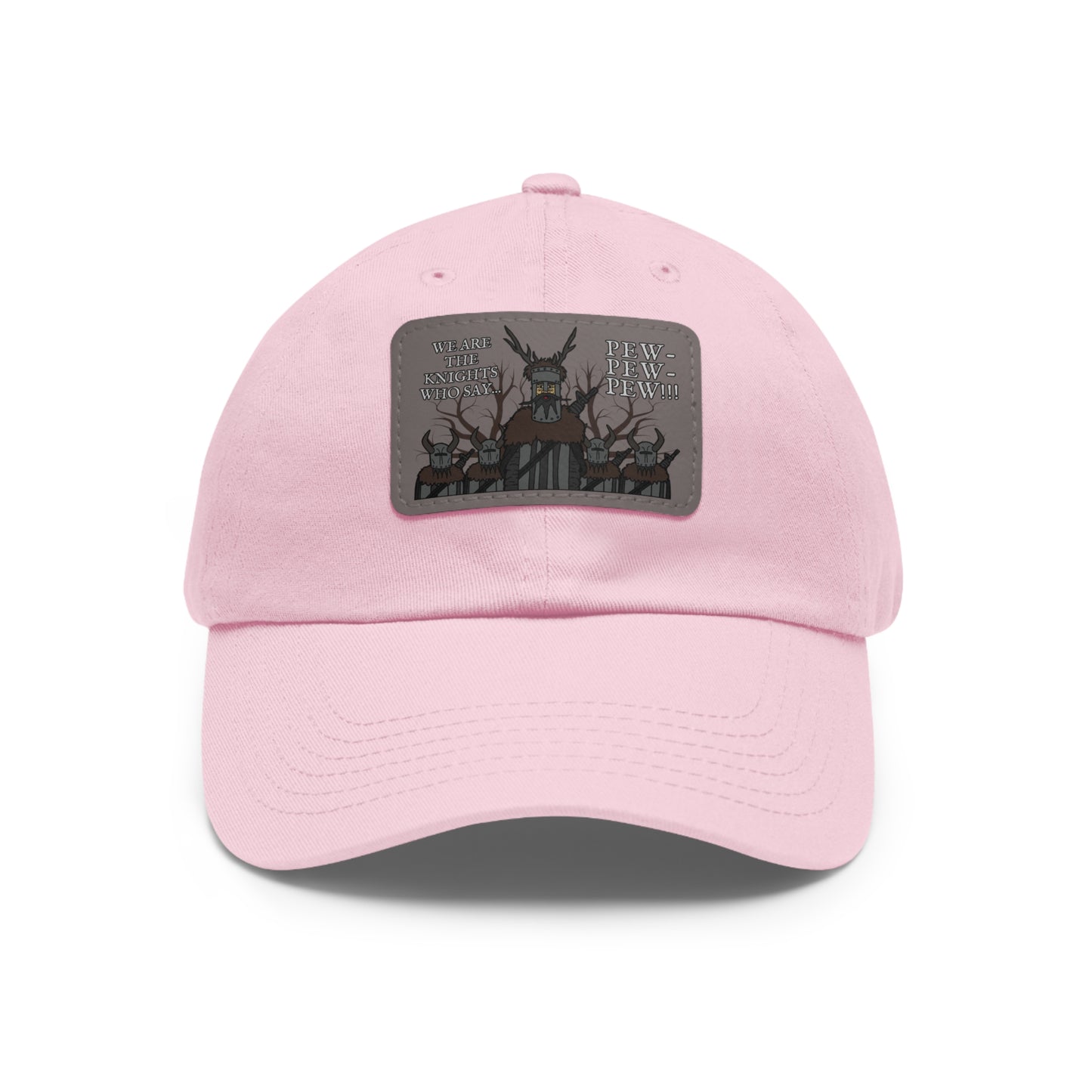 Knights of Pew! Dad Hat with Leather Patch (Rectangle)