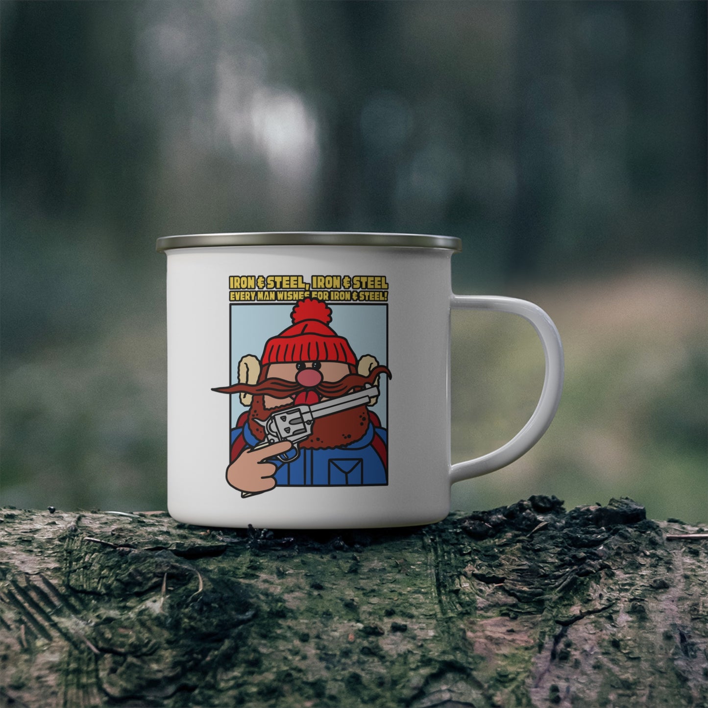 Iron & Steel! Enamel Camping Mug