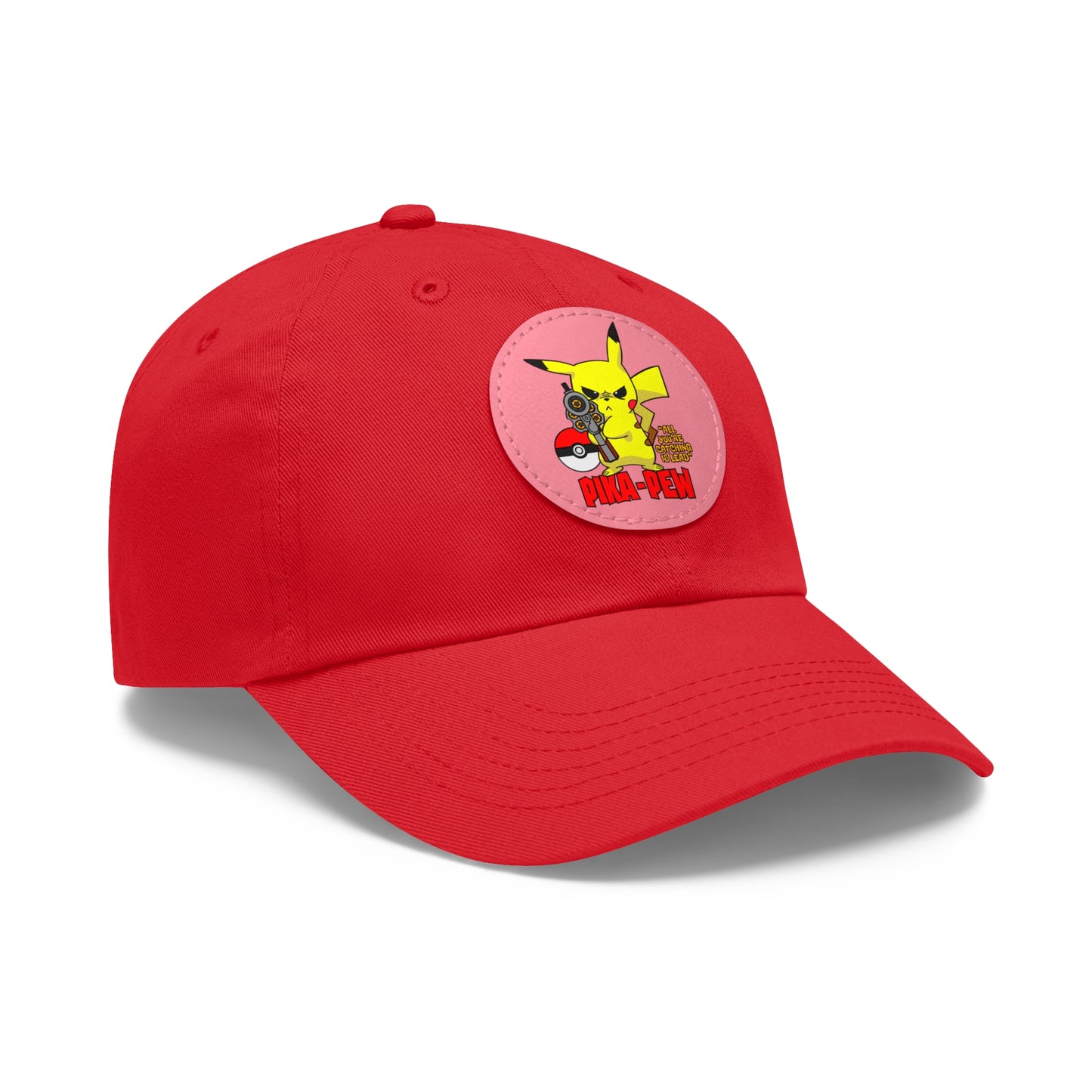 P-Pew Dad Hat with Leather Patch (Round)