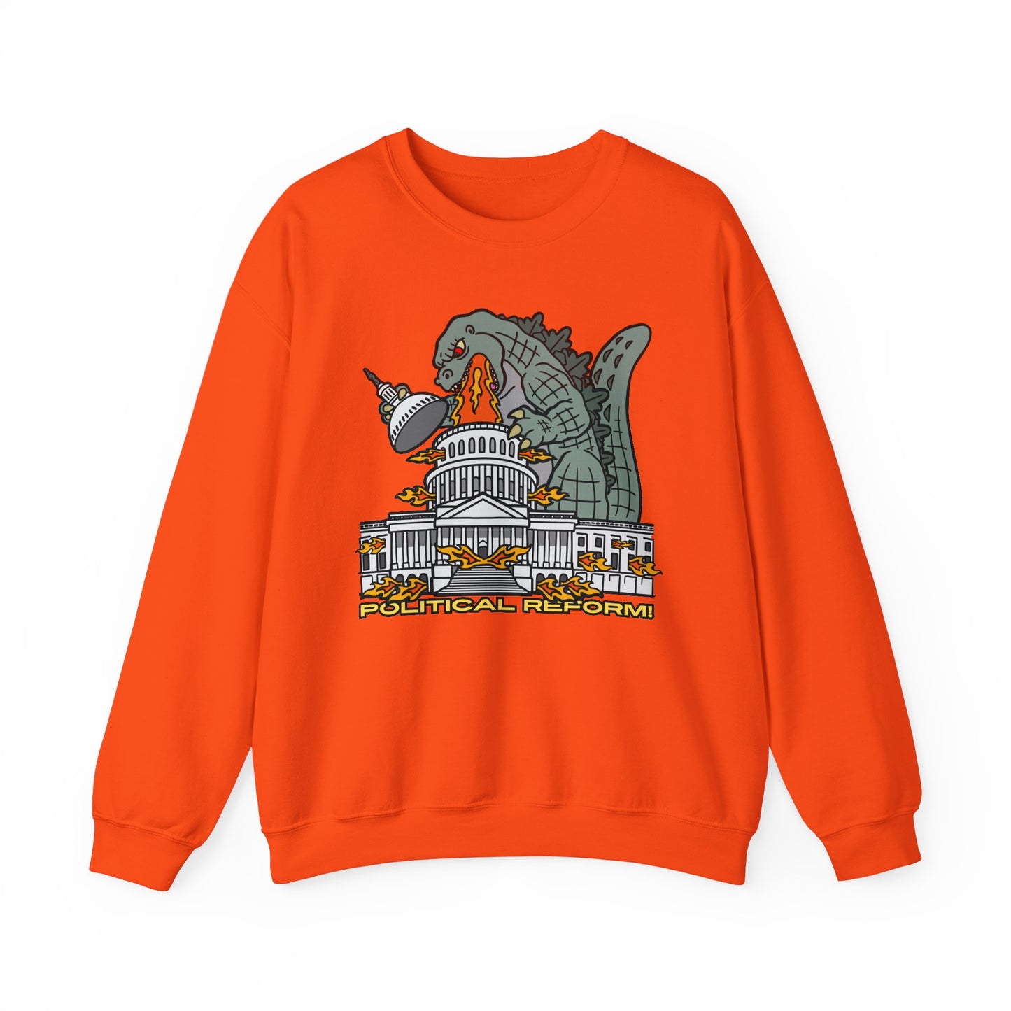 Godzilla Political Reform Sweatshirt | Unisex Heavy Blend Crewneck