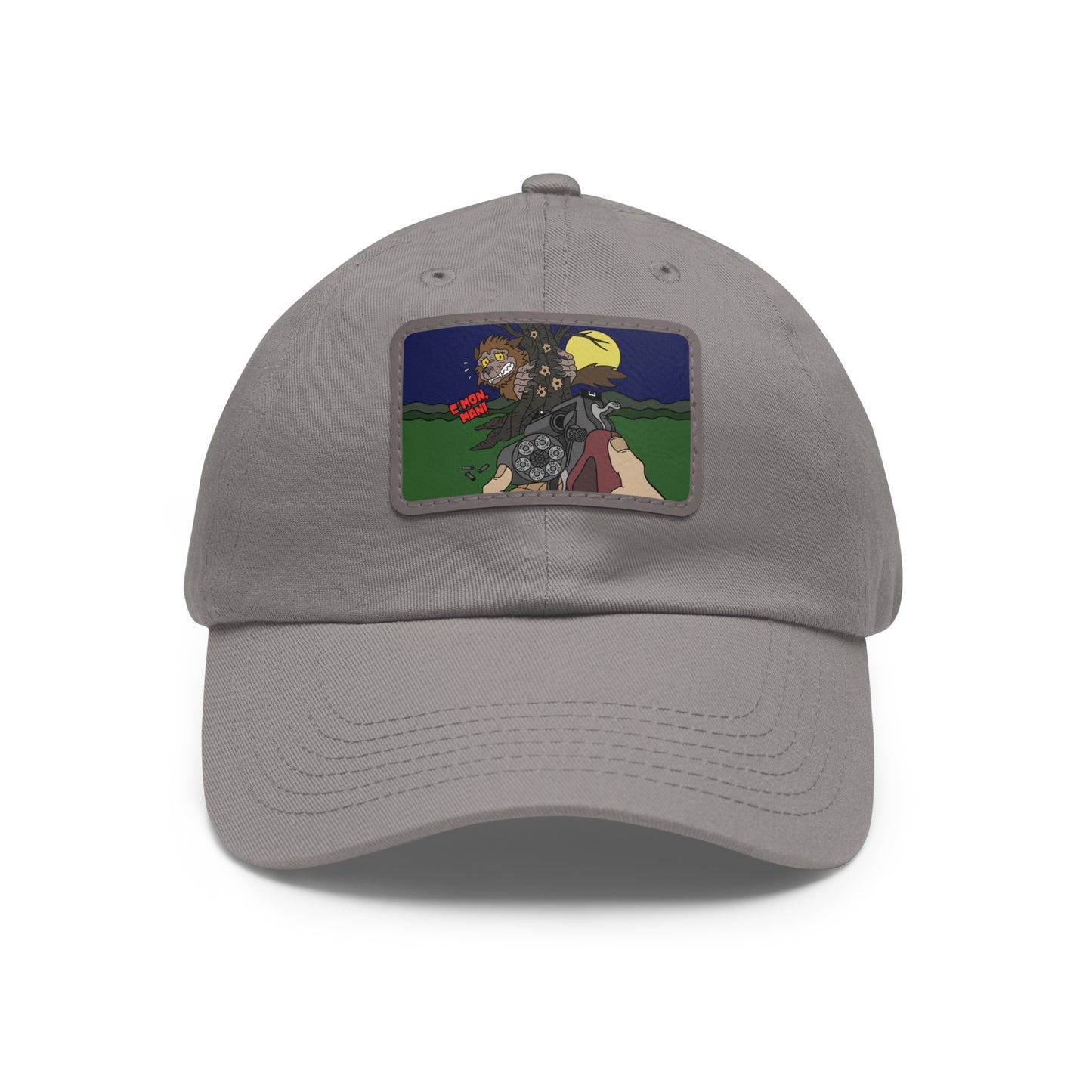 C'mon, Man! Dad Hat with Leather Patch (Rectangle)