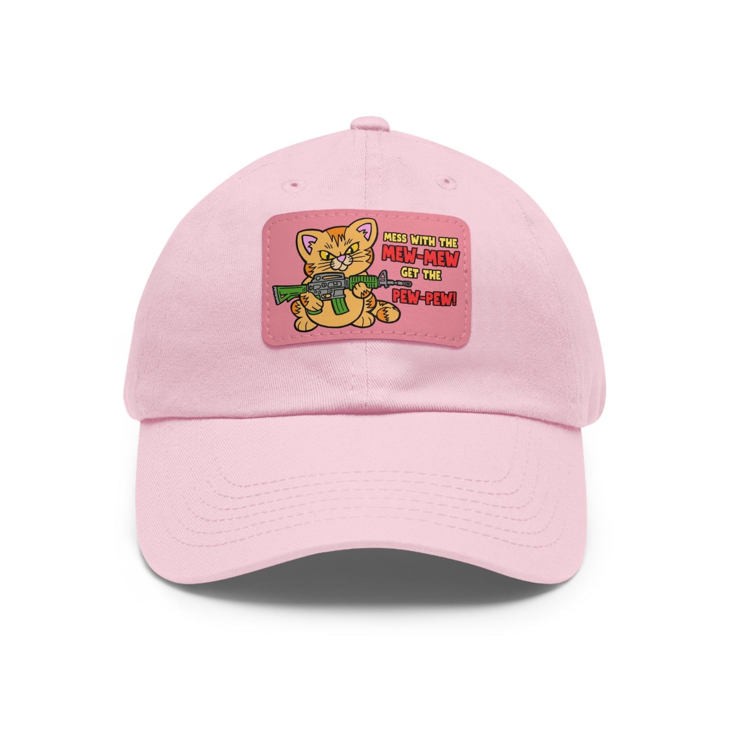 Mew-Mew/Pew-Pew! Dad Hat with Leather Patch (Rectangle)