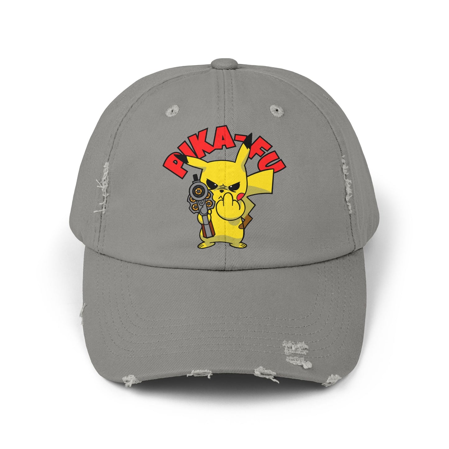 Pika-FU Unisex Distressed Cap