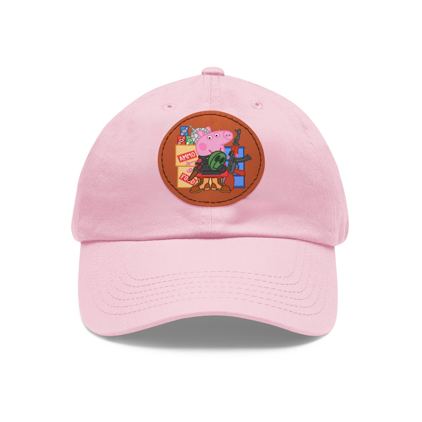 Preppa' Pig! Dad Hat with Leather Patch (Round)