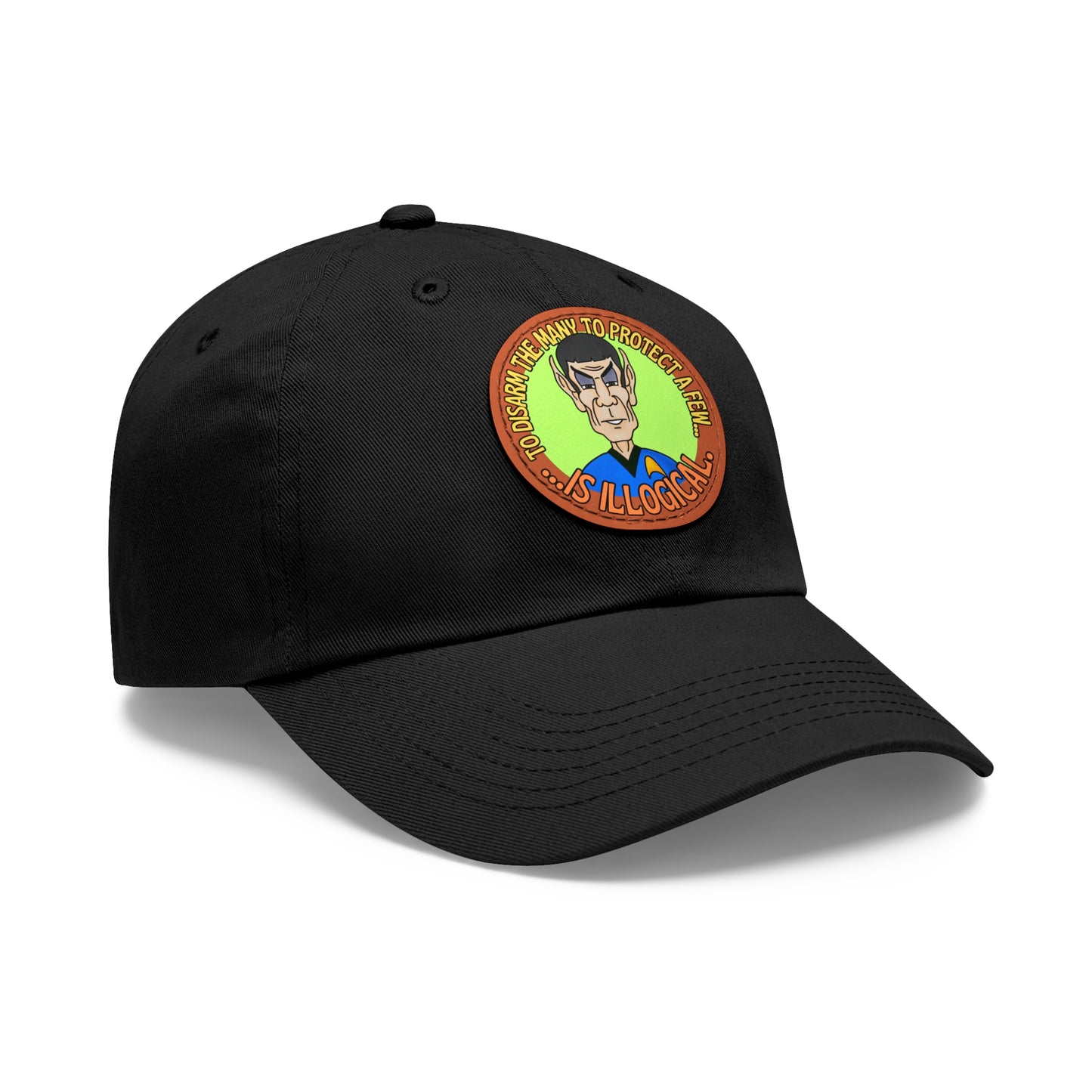 Illogical! Dad Hat with Leather Patch (Round)