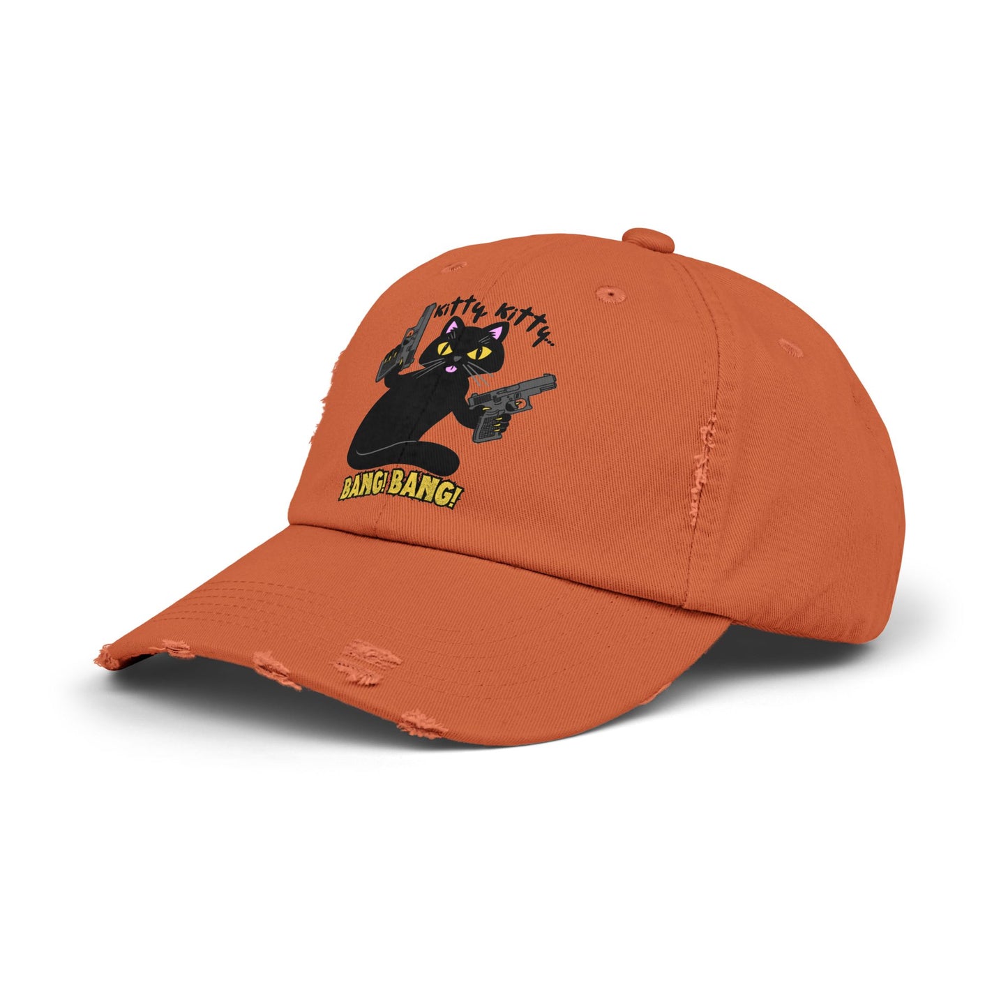 Unisex Distressed Cap - Kitty Kitty Bang Bang!