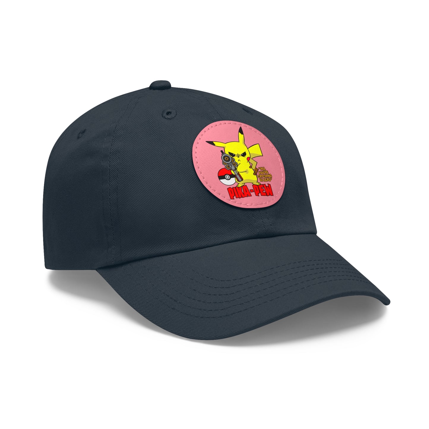 P-Pew Dad Hat with Leather Patch (Round)