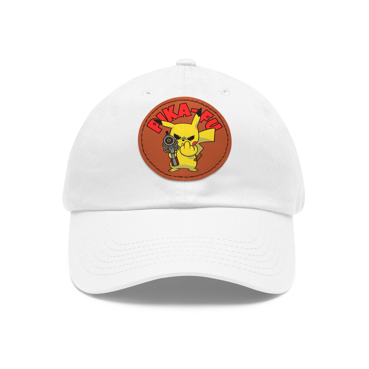 Pika-FU! Dad Hat with Leather Patch (Round)