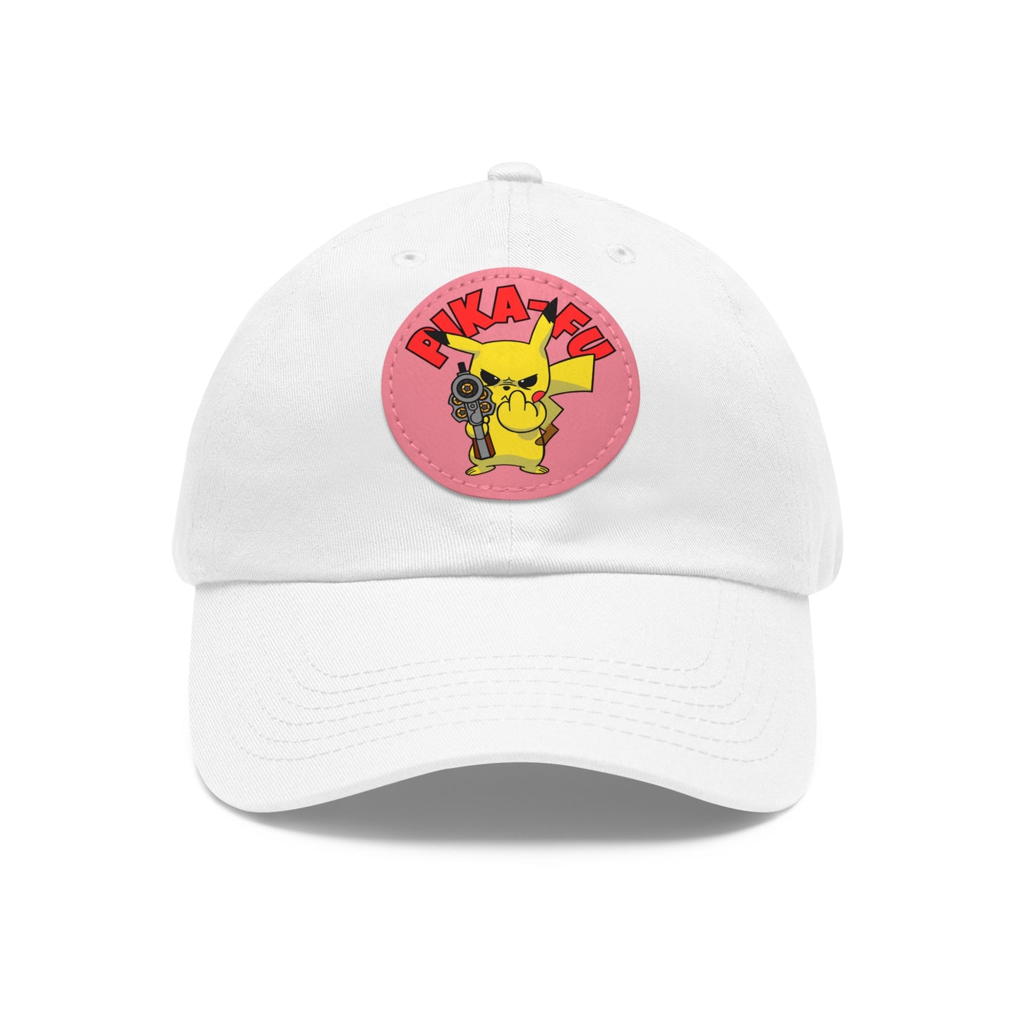 Pika-FU! Dad Hat with Leather Patch (Round)
