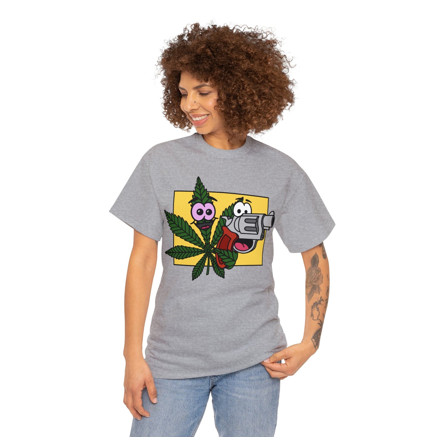 Weed & Guns! (No Text) Unisex Heavy Cotton Tee