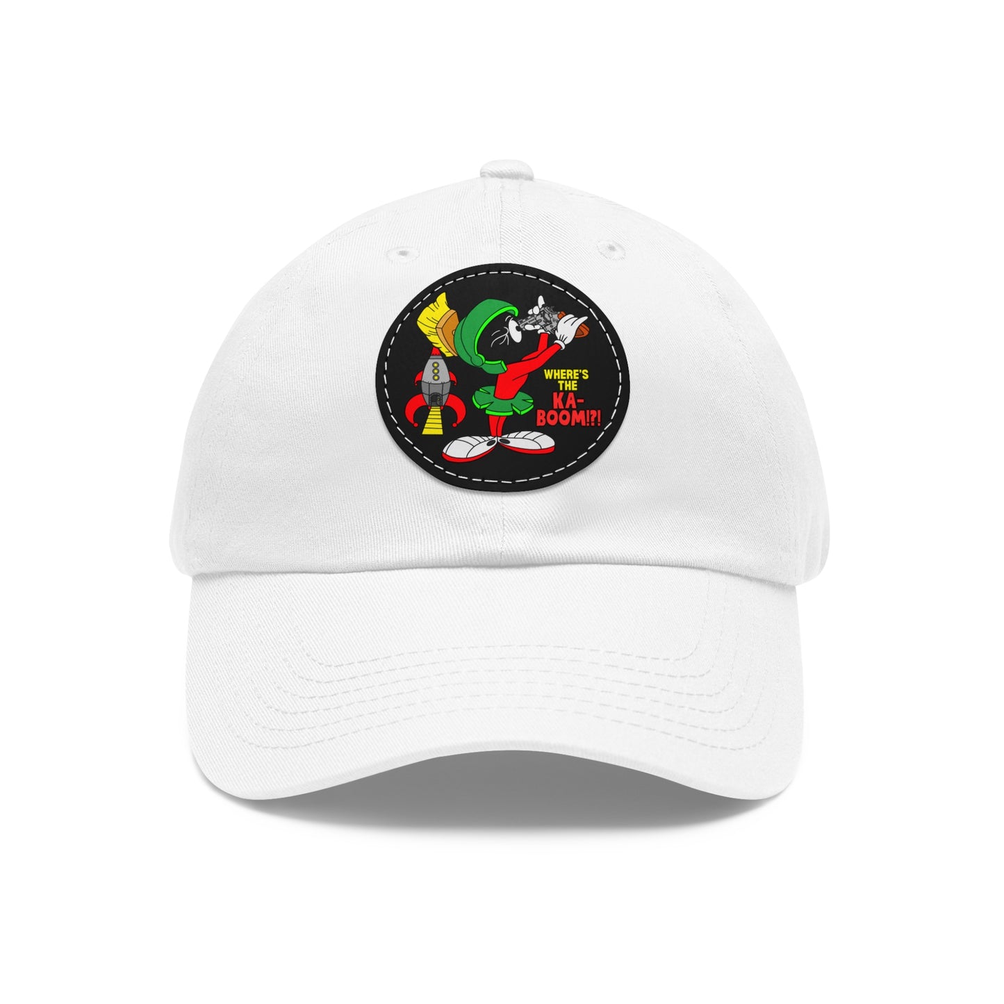 Where's the KA-BOOM!?! Dad Hat with Leather Patch (Round)