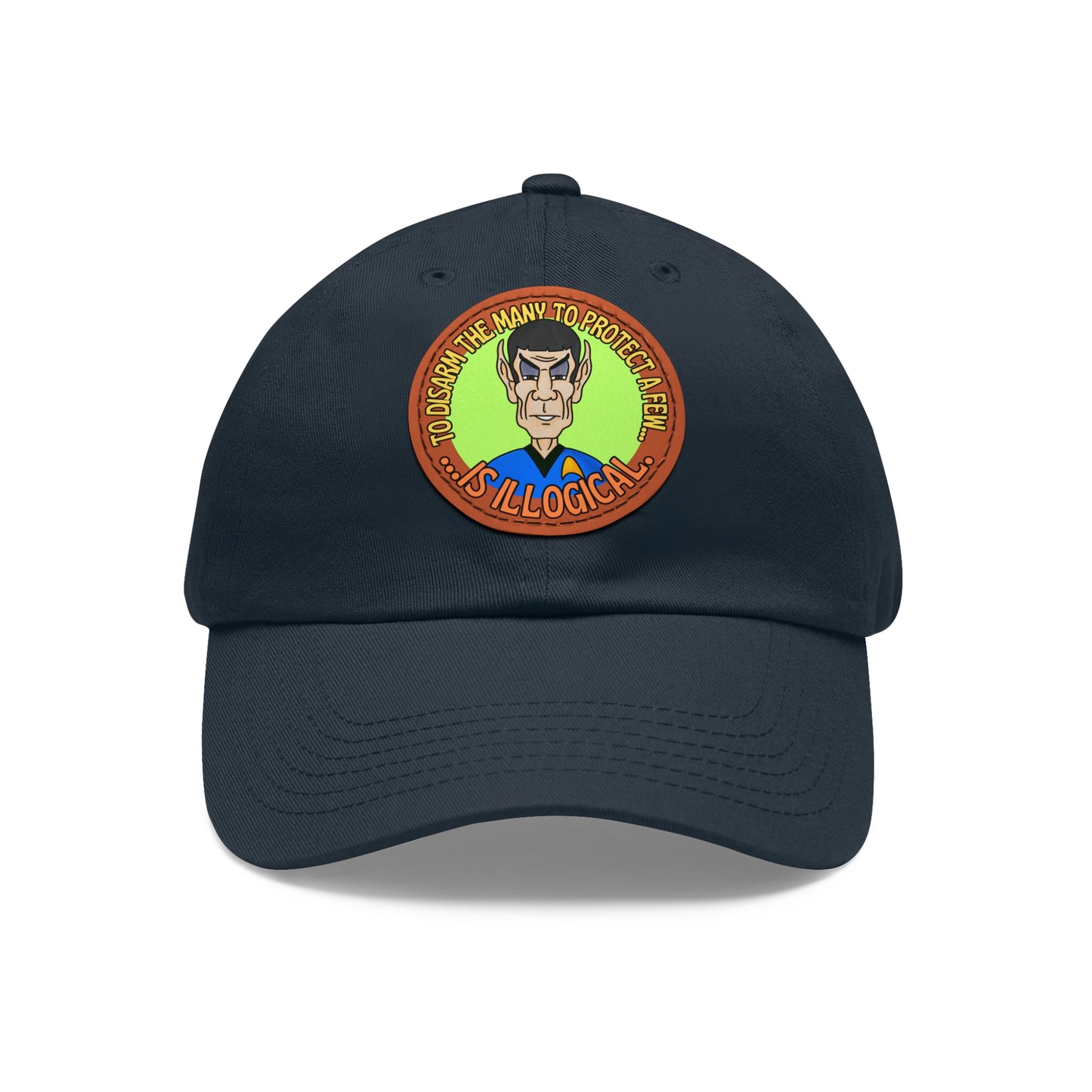 Illogical! Dad Hat with Leather Patch (Round)