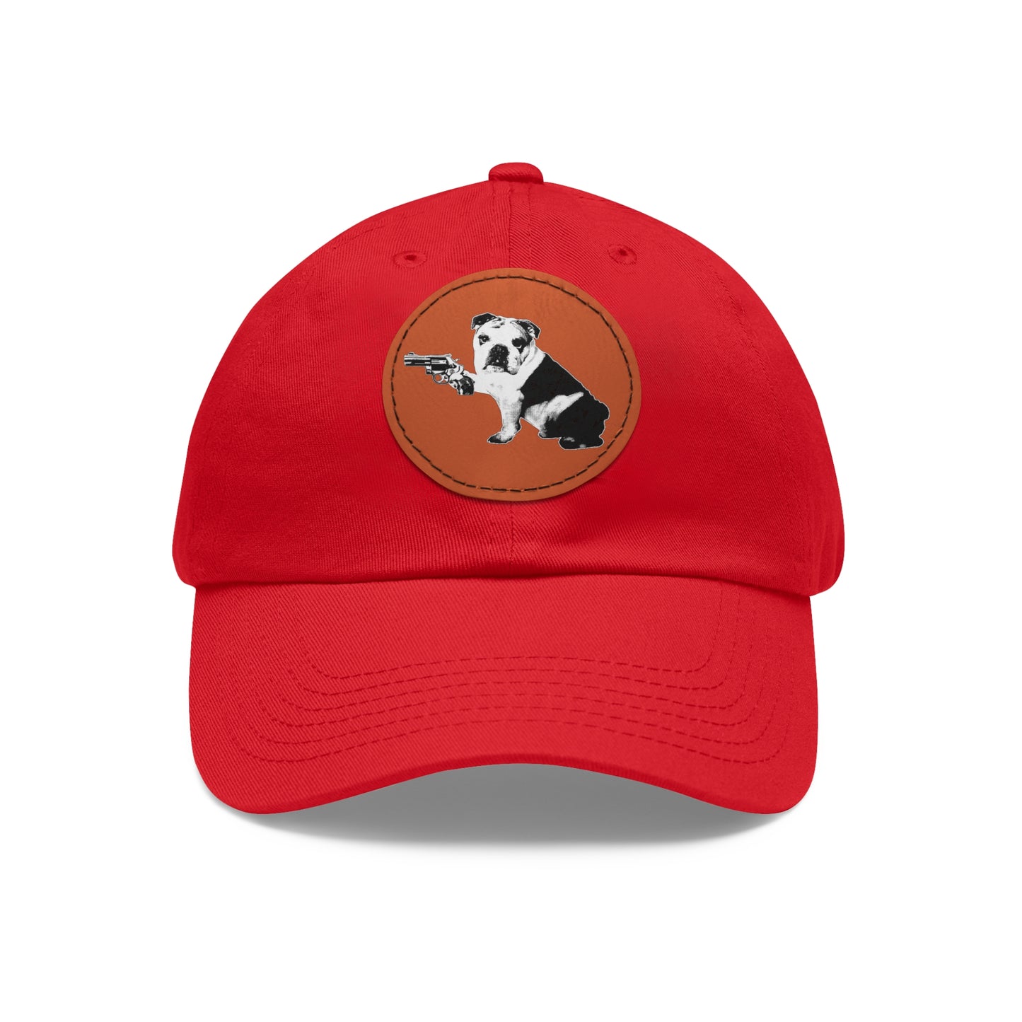 Mavis (Bullpup) Dad Hat with Leather Patch (Round)