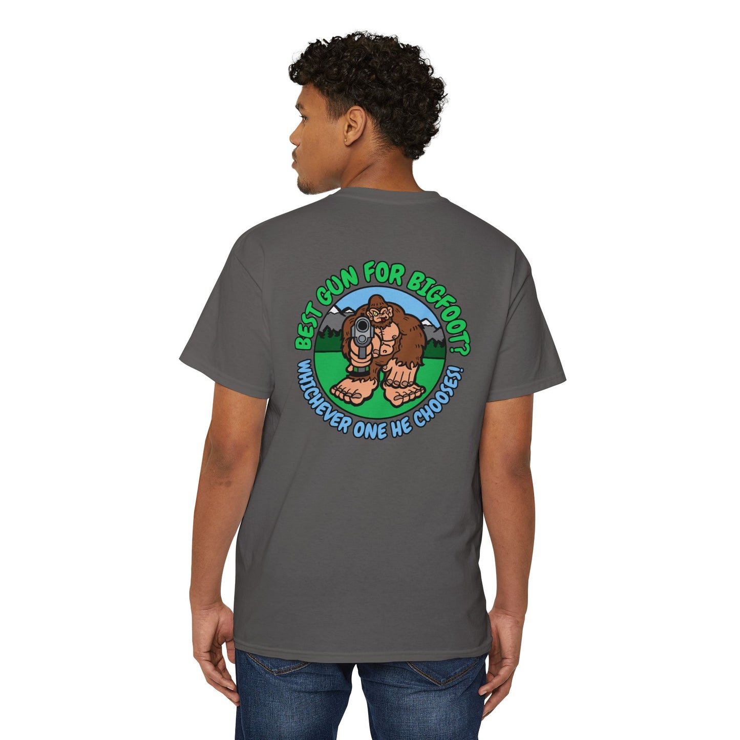 Best Gun for Bigfoot! - Unisex Heavy Cotton Pocket Tee