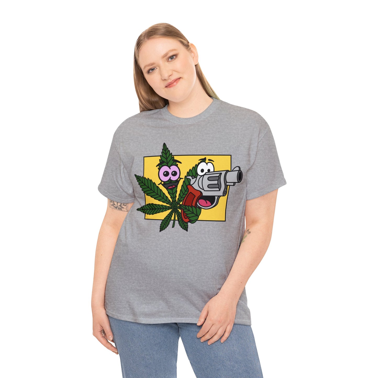 Weed & Guns! (No Text) Unisex Heavy Cotton Tee