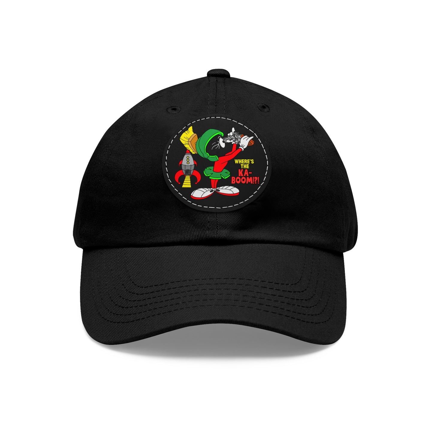 Where's the KA-BOOM!?! Dad Hat with Leather Patch (Round)