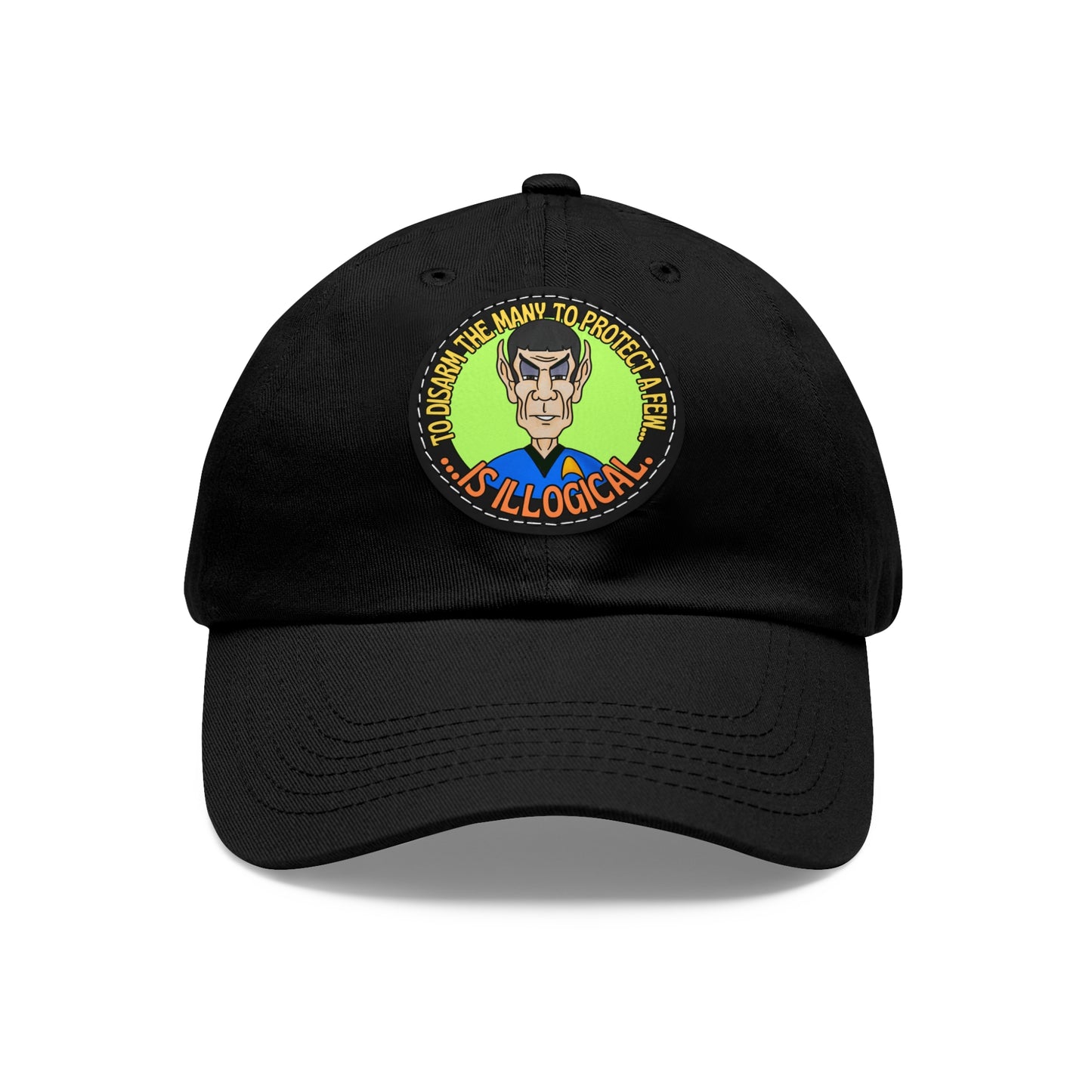 Illogical! Dad Hat with Leather Patch (Round)