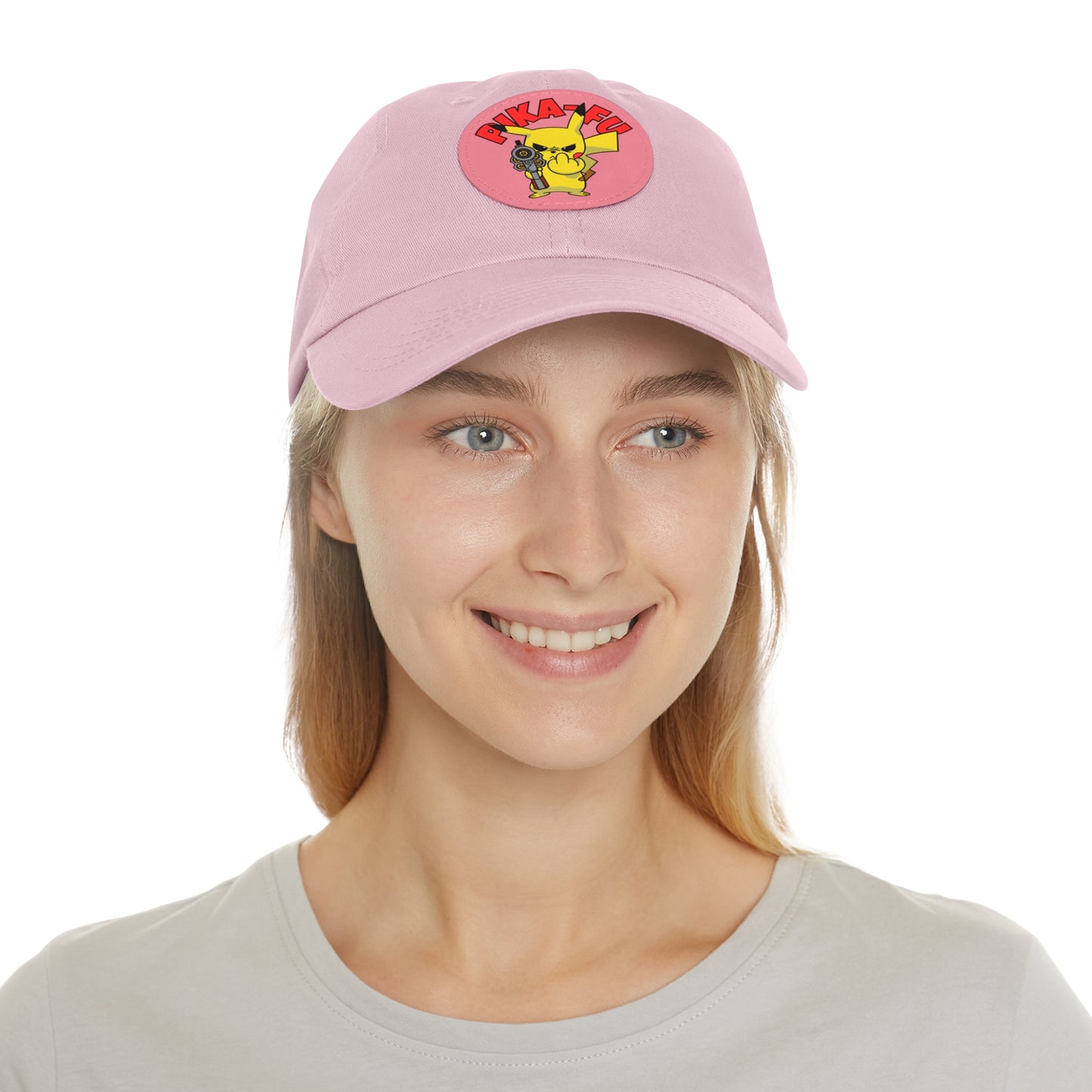 Pika-FU! Dad Hat with Leather Patch (Round)