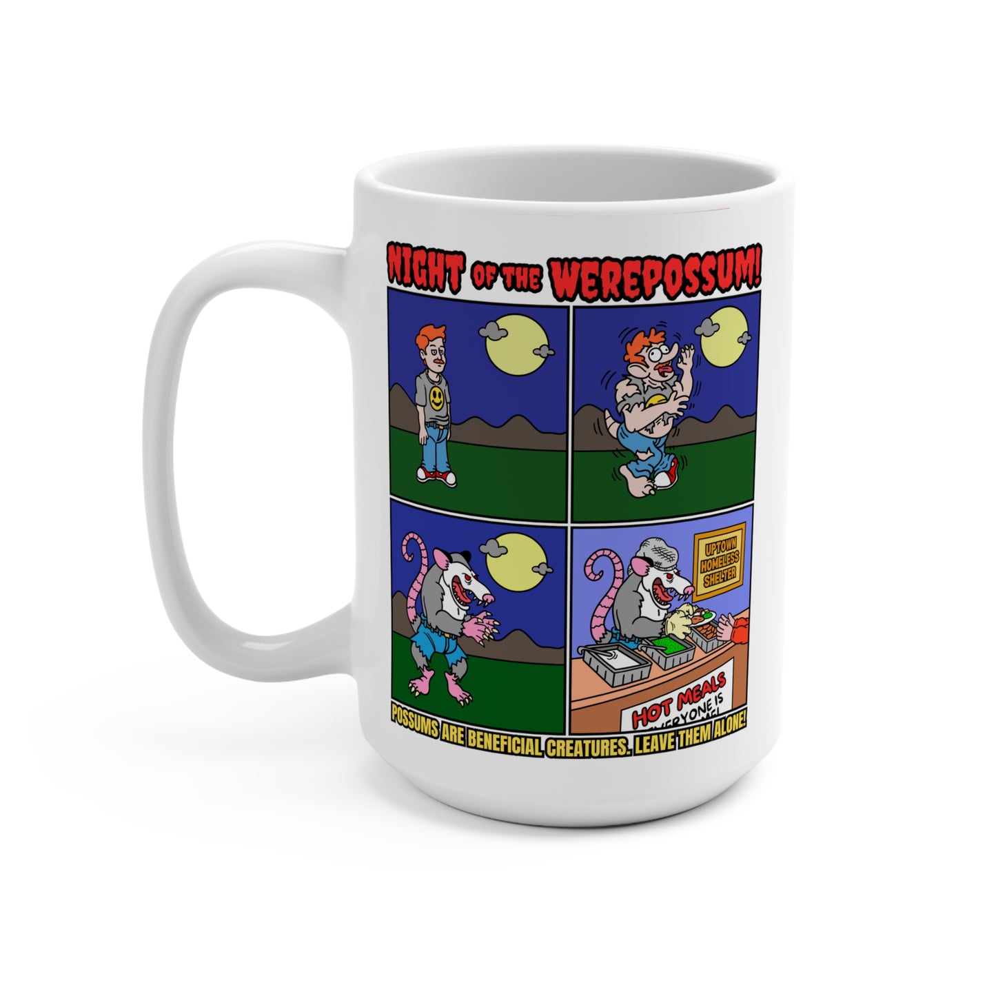 Night of the Werepossum 15oz Humor Mug - Fun Gift for Animal Lovers