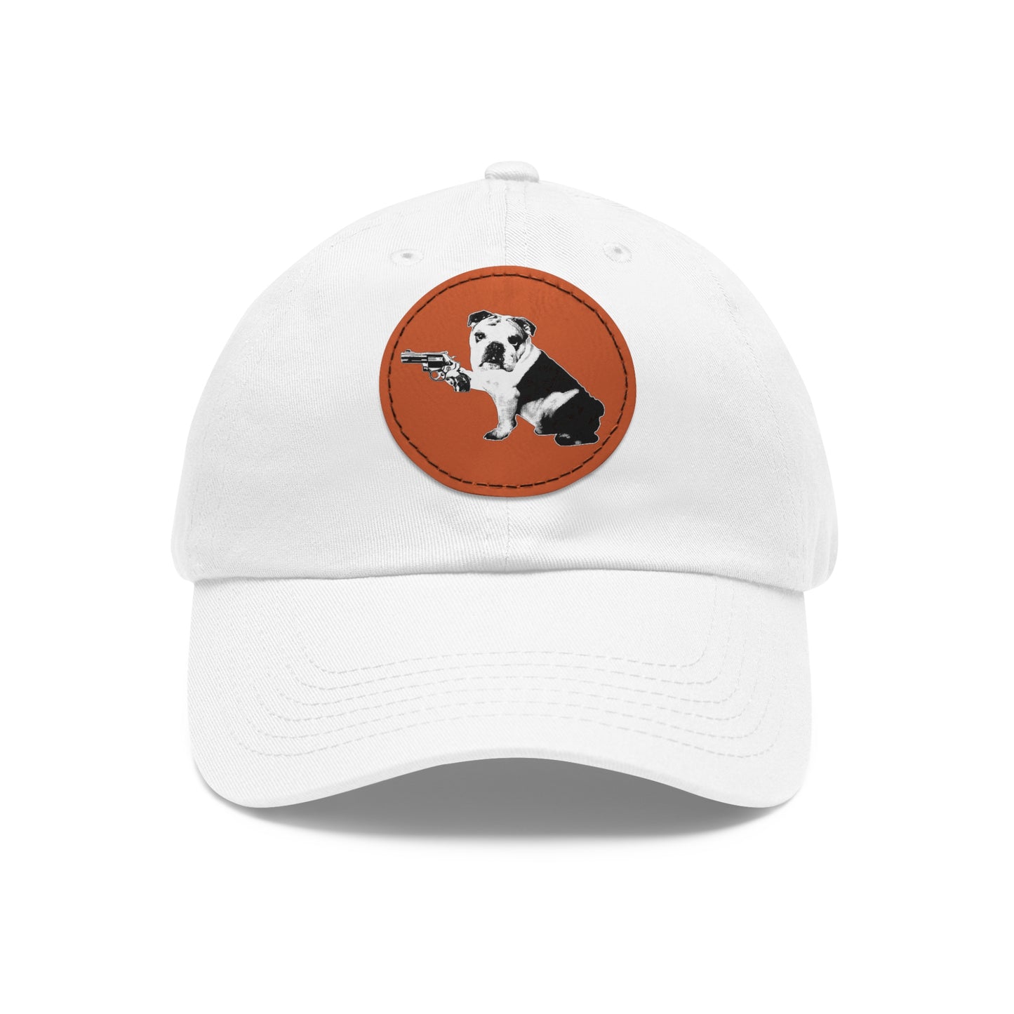 Mavis (Bullpup) Dad Hat with Leather Patch (Round)